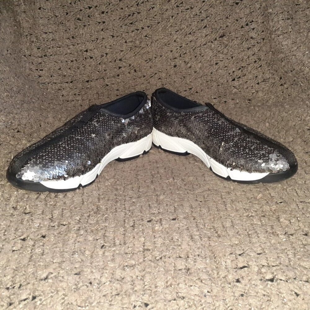 Méliné-MELINE-Black/Gray Sequins Loafers-Italy-Sz 38-Excellent - Picture 4 of 8